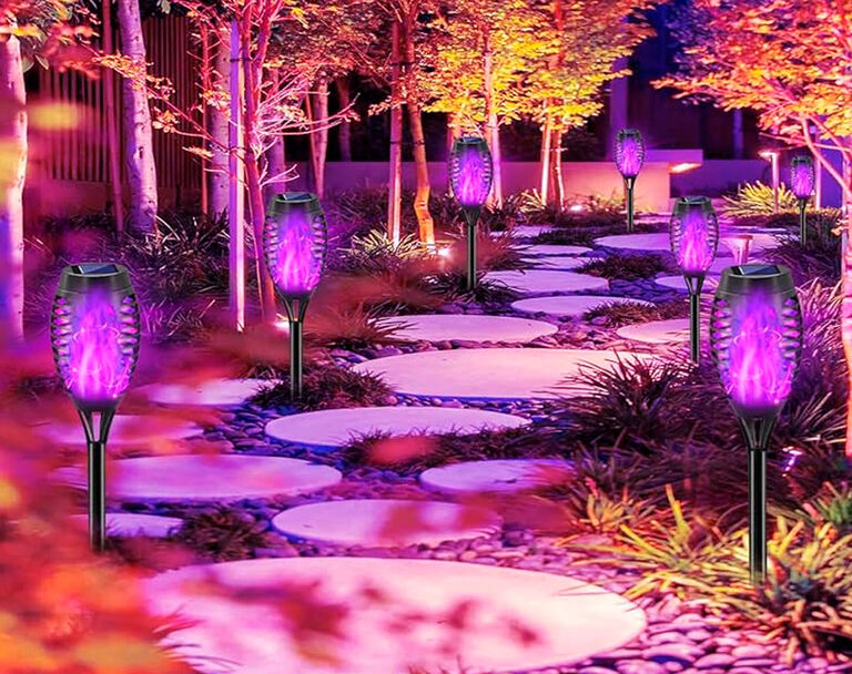 Purple Solar Torch Lights